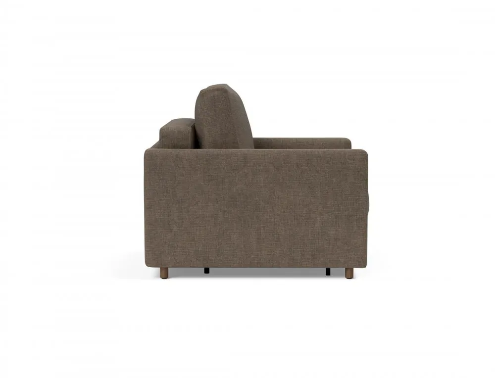 Illustration numéro 3 du produit INNOVATION LIVING  Fauteuil NEAH SLIM convertible 80x195 tissu Esina Cedar Brown
