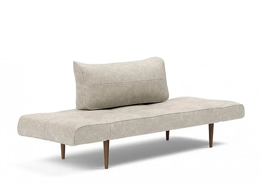 Illustration numéro 3 du produit Canapé lit  ZEAL STYLETTO cadre acier piétement chêne foncé tissu Avella Sand