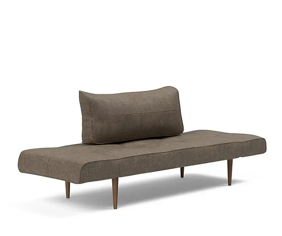 Illustration numéro 3 du produit Canapé lit  ZEAL STYLETTO cadre acier piétement chêne foncé tissu Esina Cedar Brown