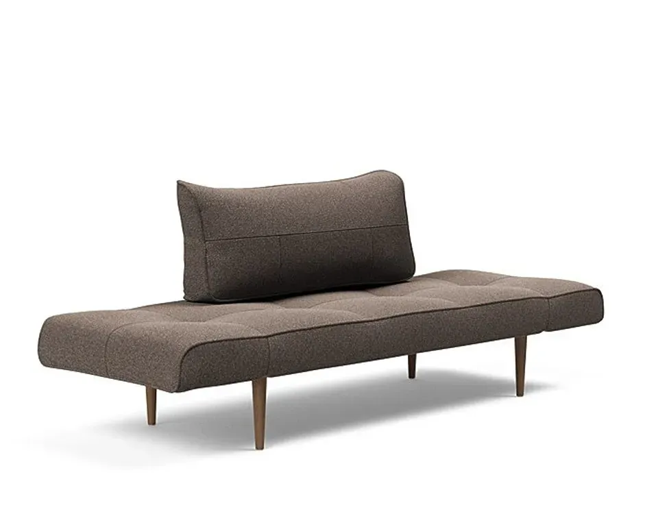 Illustration numéro 3 du produit Canapé lit  ZEAL STYLETTO cadre acier piétement chêne foncé tissu Bouclé Taupe