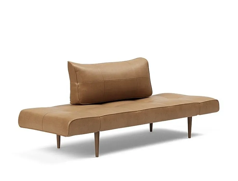 Illustration numéro 3 du produit Canapé lit  ZEAL STYLETTO cadre acier piétement chêne foncé tissu Faunal Brown