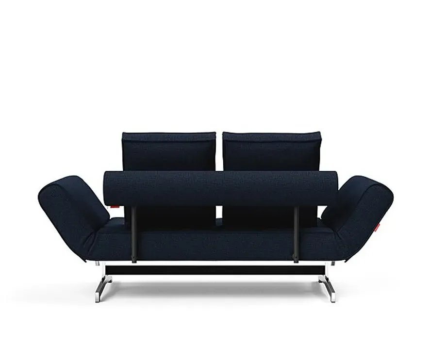 Illustration numéro 3 du produit INNOVATION LIVING  Canapé lit GHIA CHROME couchage 80x210 cm tissu Mixed Dance Blue