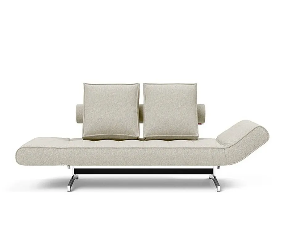 Illustration numéro 3 du produit INNOVATION LIVING  Canapé lit GHIA CHROME couchage 80x210 cm tissu Mixed Dance Natural