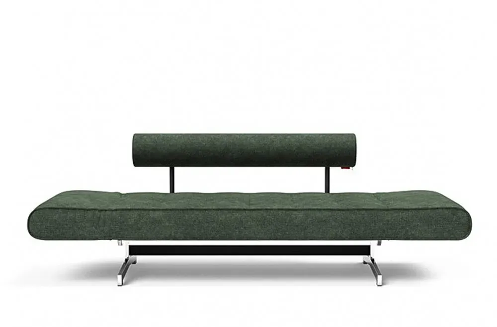 Illustration numéro 3 du produit INNOVATION LIVING  Canapé lit GHIA CHROME couchage 80x210 cm tissu Avella Pine Green