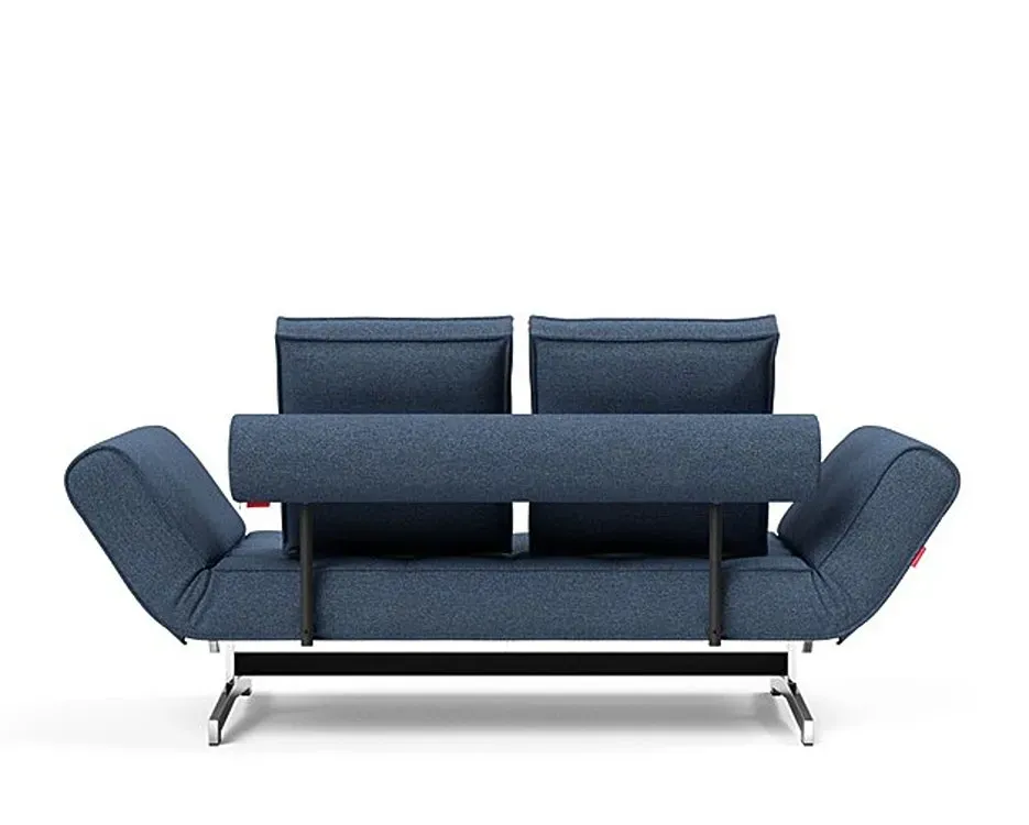 Illustration numéro 3 du produit INNOVATION LIVING  Canapé lit GHIA CHROME couchage 80x210 cm tissu Weda Blue