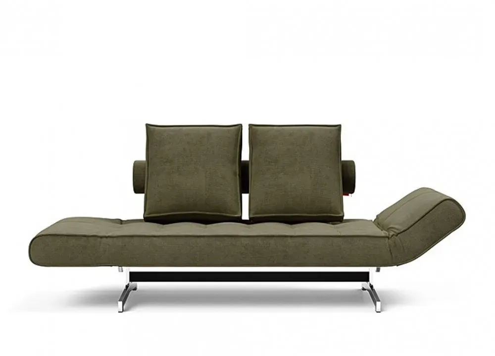 Illustration numéro 3 du produit INNOVATION LIVING  Canapé lit GHIA CHROME couchage 80x210 cm tissu Cordufine Green