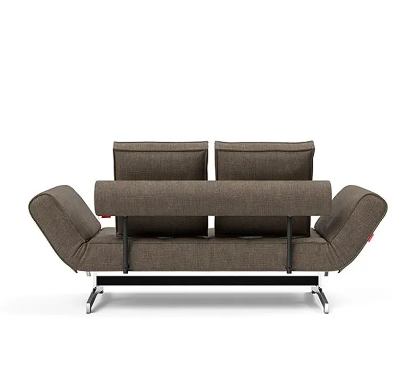 Illustration numéro 3 du produit INNOVATION LIVING  Canapé lit GHIA CHROME couchage 80x210 cm tissu Esina Cedar Brown