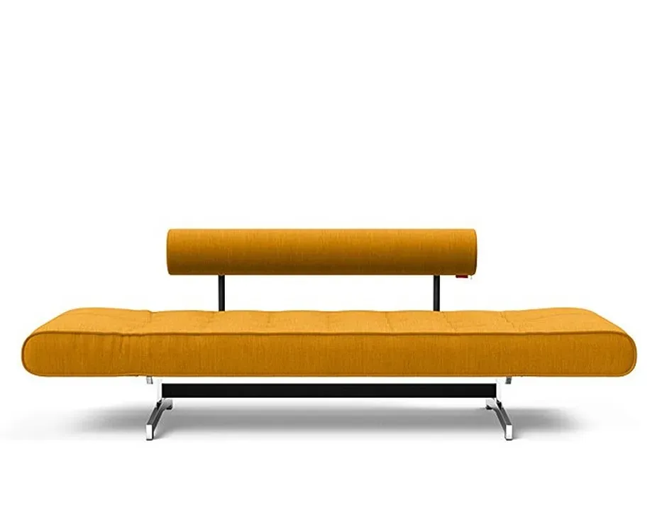 Illustration numéro 3 du produit INNOVATION LIVING  Canapé lit GHIA CHROME couchage 80x210 cm tissu Elegance Curry