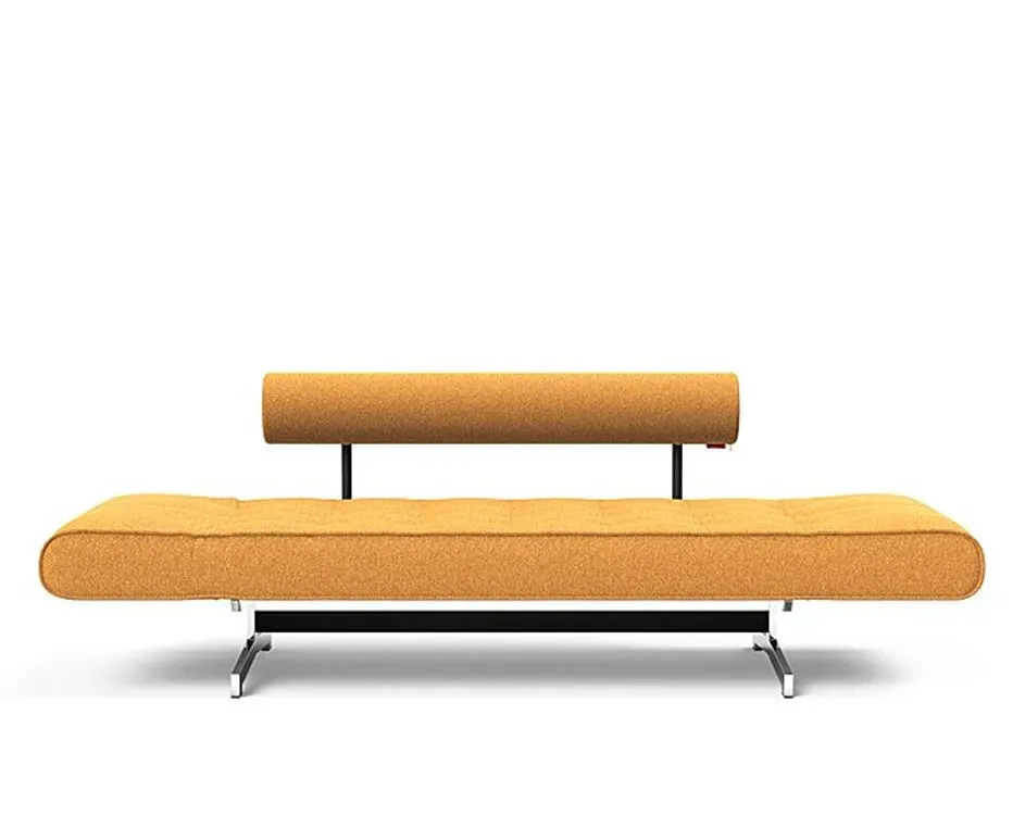 Illustration numéro 3 du produit INNOVATION LIVING  Canapé lit GHIA CHROME couchage 80x210 cm tissu Bouclé Ochre