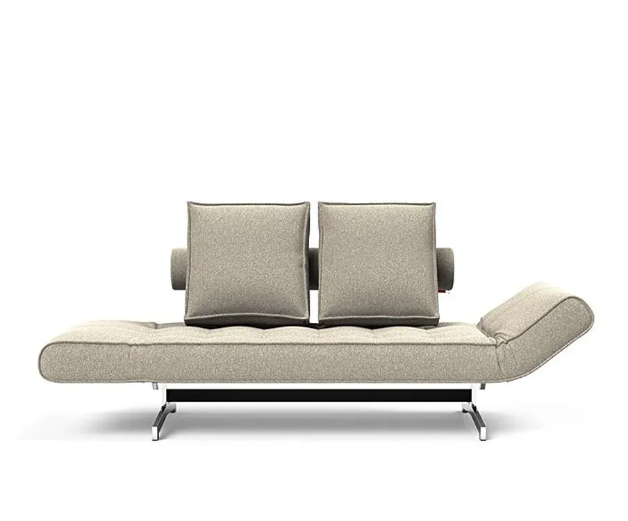 Illustration numéro 3 du produit INNOVATION LIVING  Canapé lit GHIA CHROME couchage 80x210 cm tissu Bouclé Beige