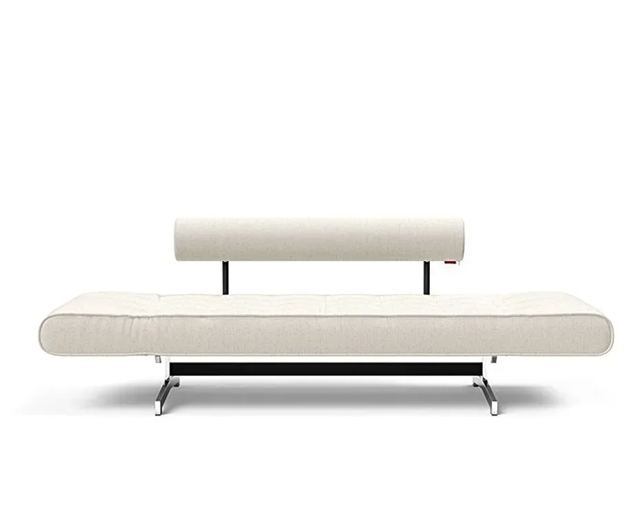 Illustration numéro 3 du produit INNOVATION LIVING  Canapé lit GHIA CHROME couchage 80x210 cm tissu Bouclé Off White