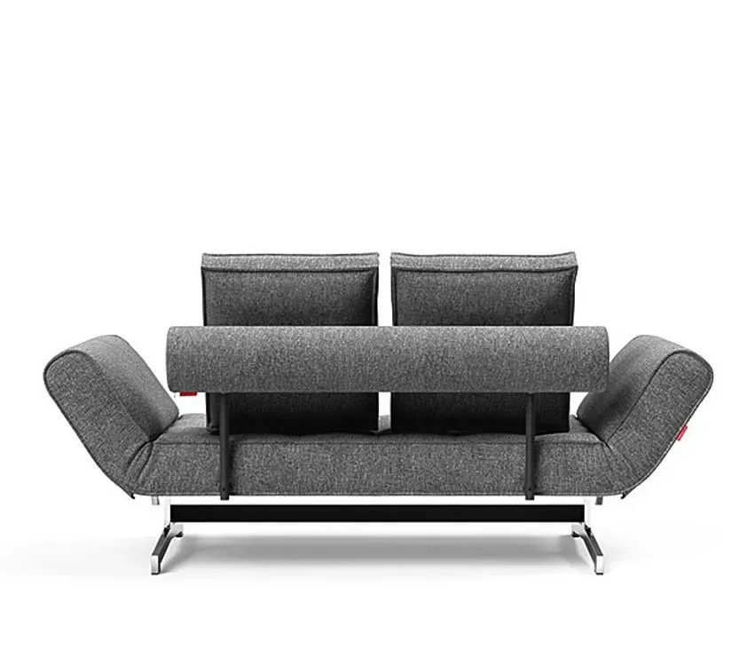 Illustration numéro 3 du produit INNOVATION LIVING  Canapé lit GHIA CHROME couchage 80x210 cm tissu Twist Charcoal