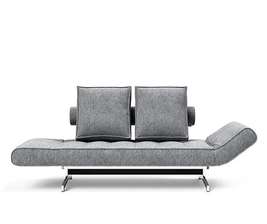 Illustration numéro 3 du produit INNOVATION LIVING  Canapé lit GHIA CHROME couchage 80x210 cm tissu Twist Granite