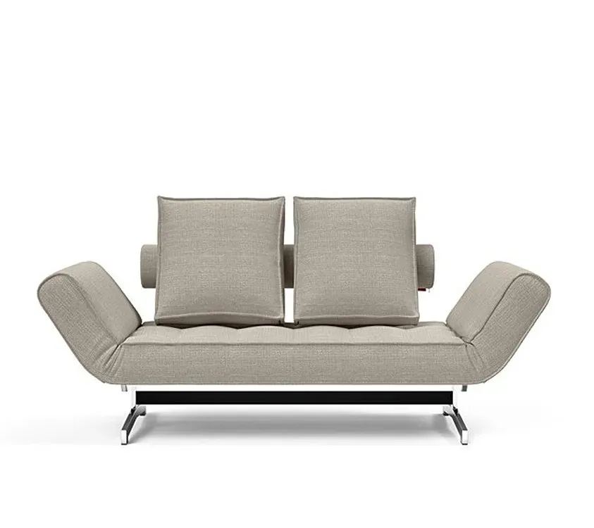 Illustration numéro 3 du produit INNOVATION LIVING  Canapé lit GHIA CHROME couchage 80x210 cm tissu Kenya Gravel