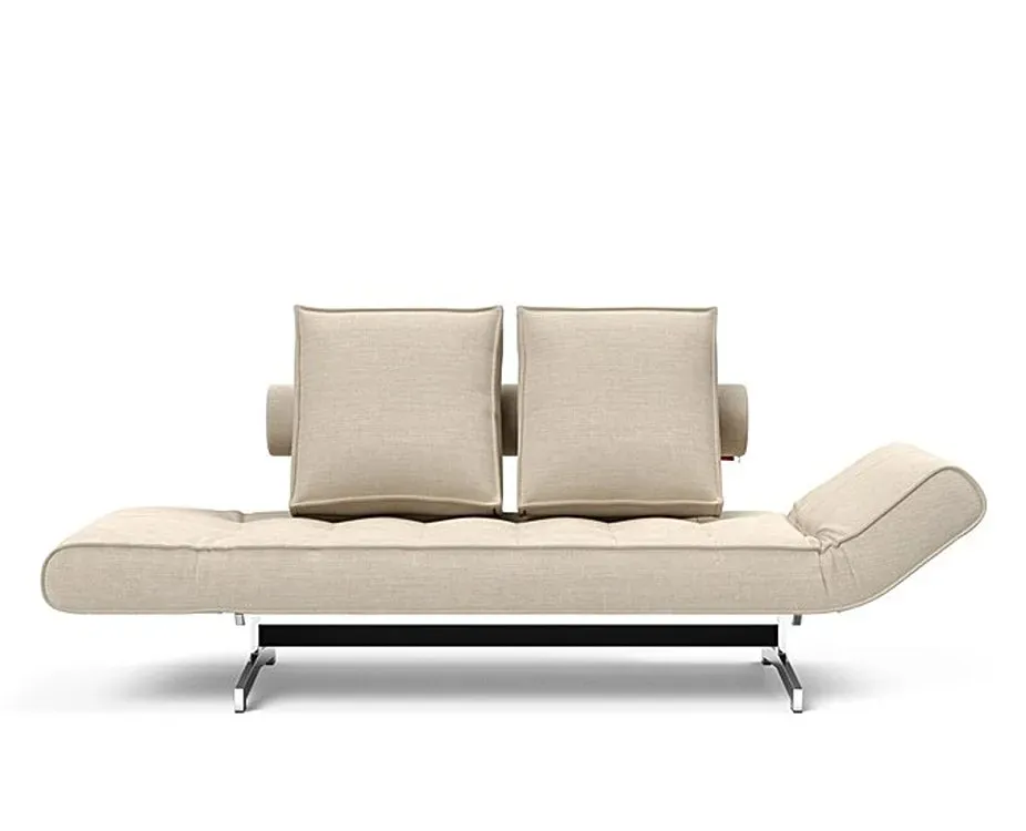 Illustration numéro 3 du produit INNOVATION LIVING  Canapé lit GHIA CHROME couchage 80x210 cm tissu Phobos Latte