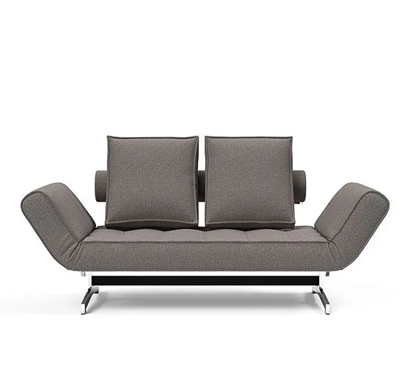 Illustration numéro 3 du produit INNOVATION LIVING  Canapé lit GHIA CHROME couchage 80x210 cm tissu Mixed Dance Grey