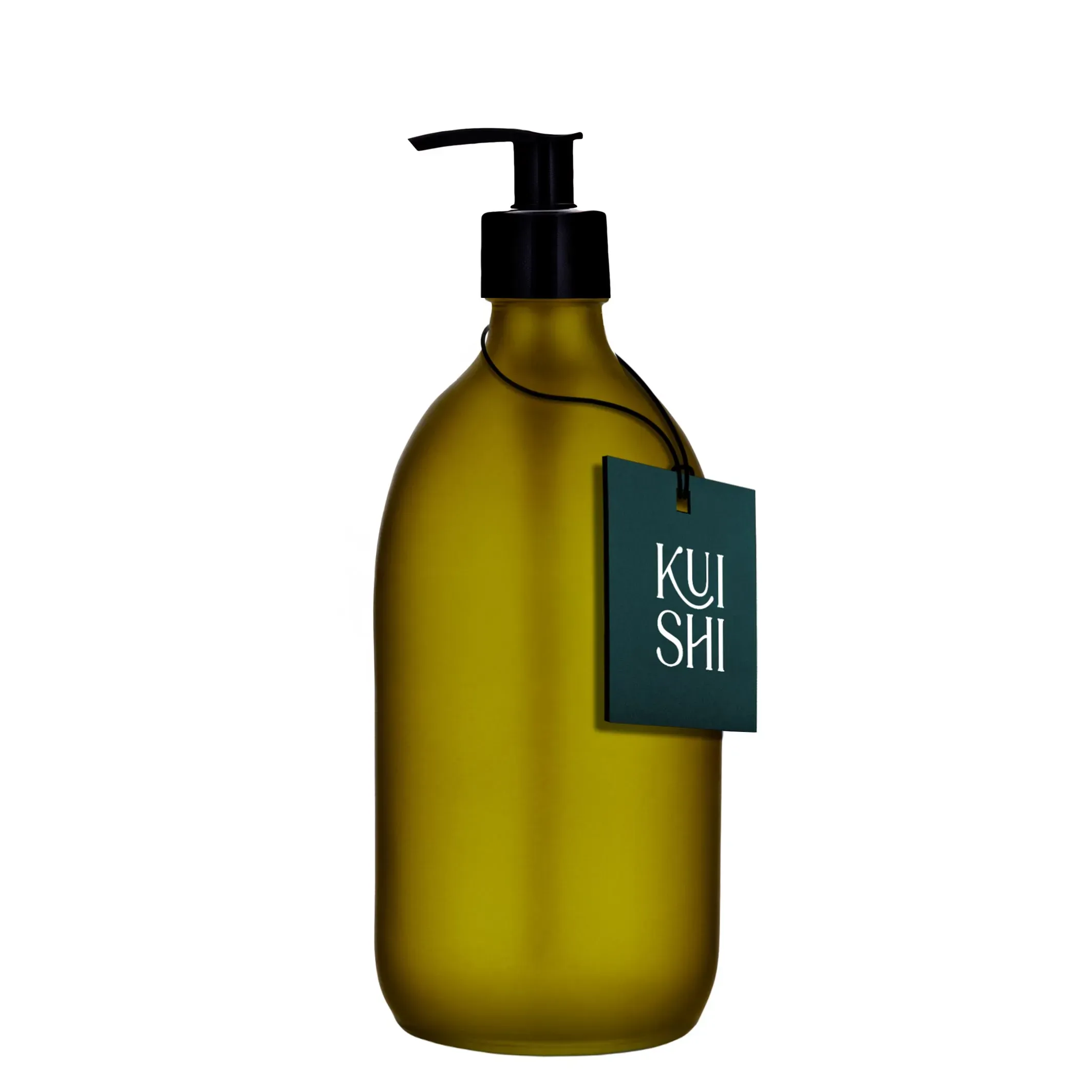 Illustration numéro 3 du produit Flacon pompe en verre vert