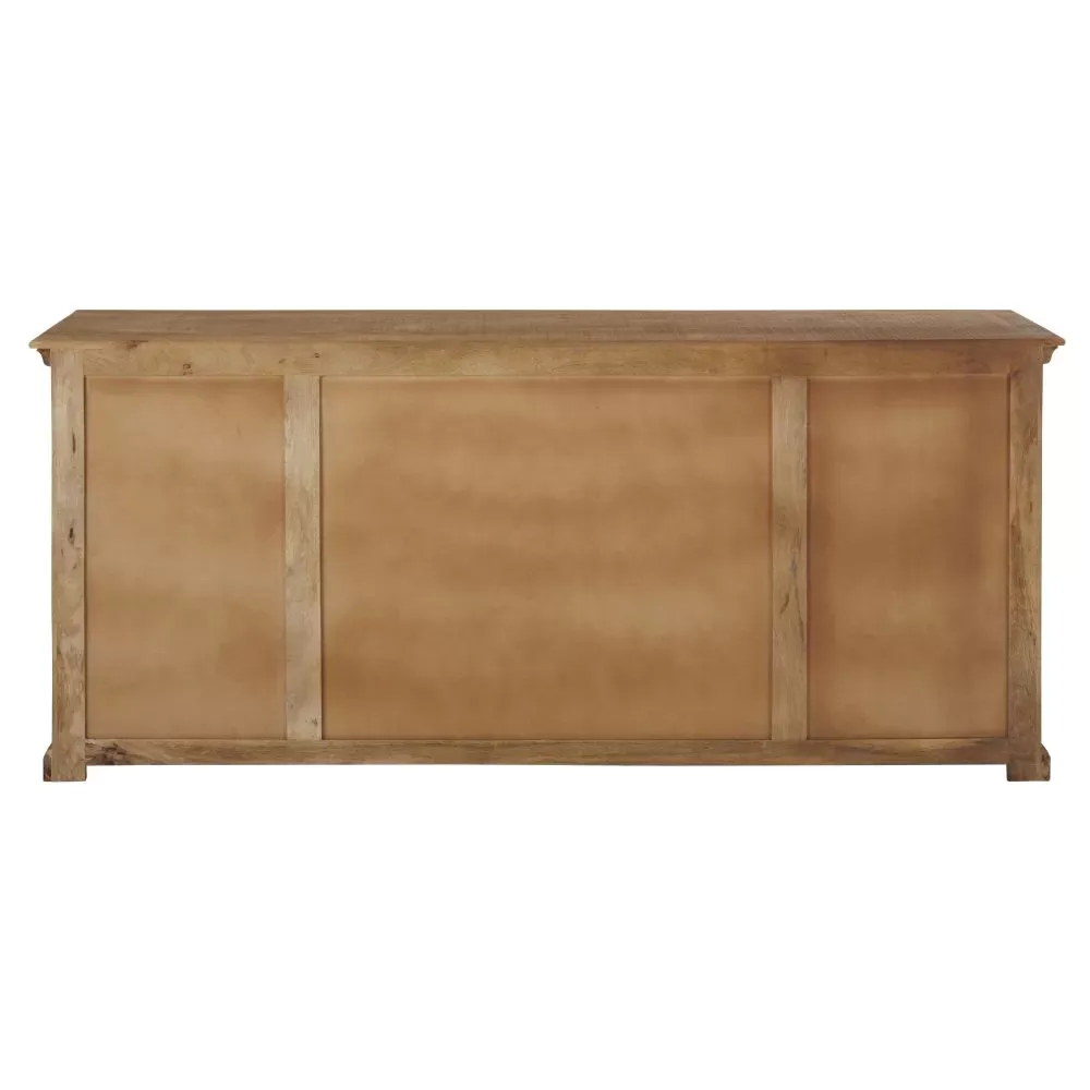 Illustration numéro 3 du produit Buffet 6 tiroirs et 2 portes coulissantes en manguier massif