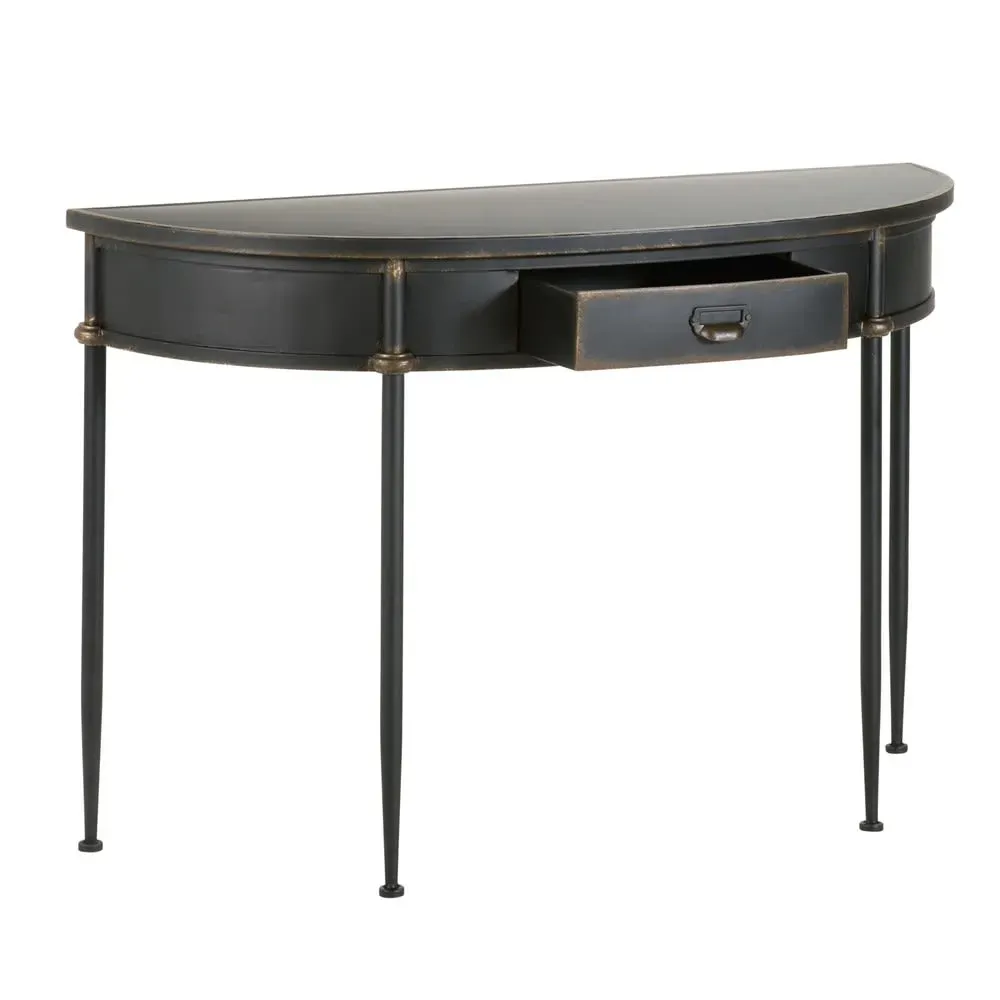 Illustration numéro 3 du produit Console 1 tiroir en métal noir