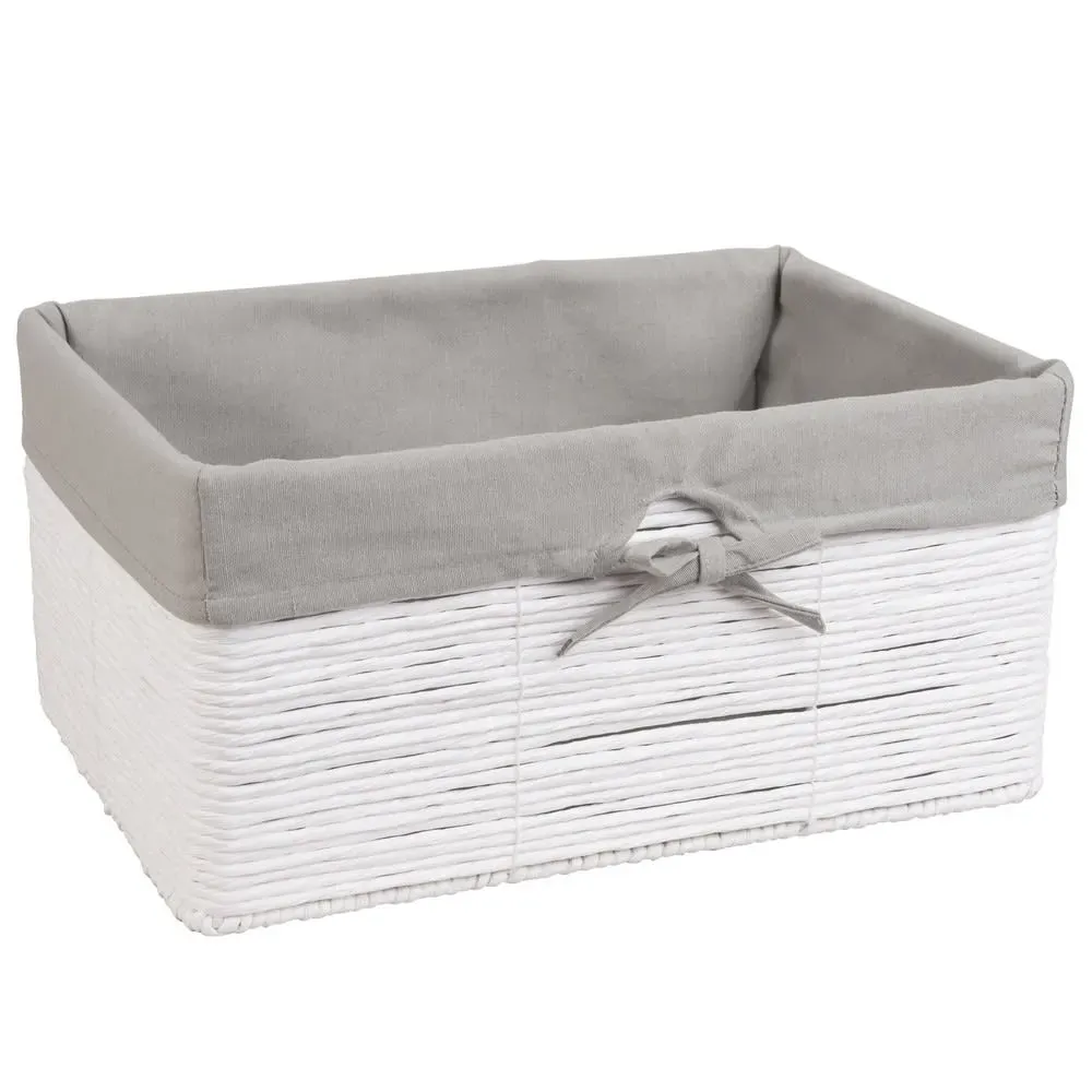 Illustration numéro 3 du produit 2 paniers en papier tressé blanc