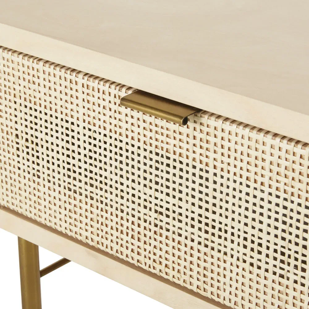 Illustration numéro 3 du produit Table de chevet 1 tiroir cannage en rotin