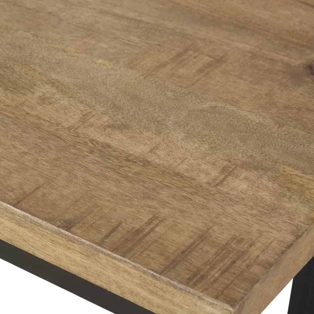 Illustration numéro 3 du produit Banc en manguier massif et acier noir mat