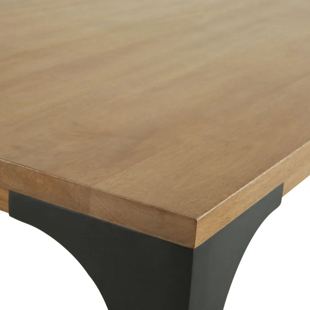 Illustration numéro 3 du produit Table à manger professionnelle en manguier et métal noir L125