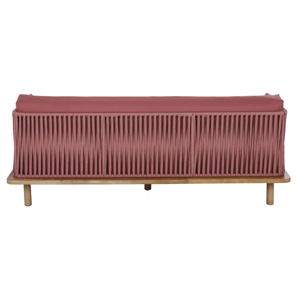 Illustration numéro 3 du produit Canapé de jardin en corde tressée terracotta et acacia massif