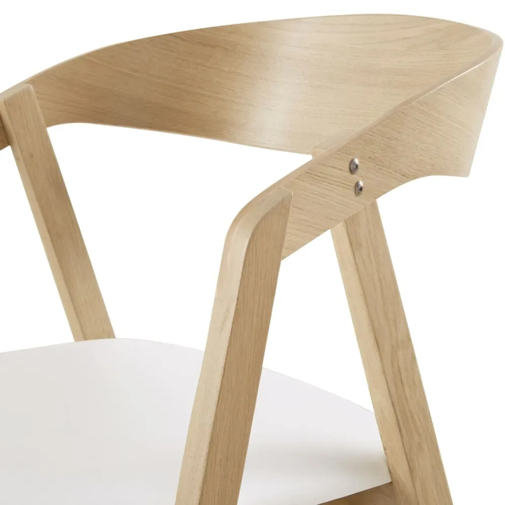 Illustration numéro 3 du produit Chaises professionnelles en hêtre et textile enduit blanc (x2)