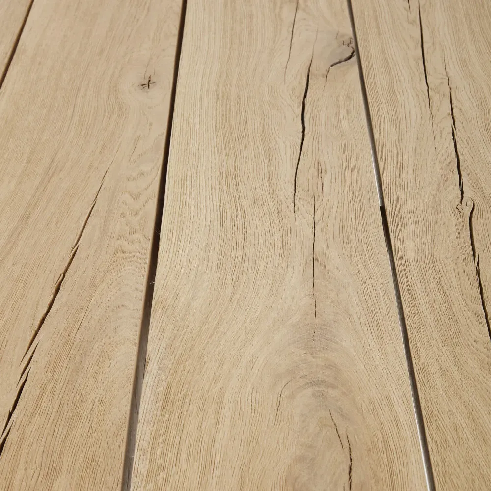 Illustration numéro 3 du produit Table à manger en chêne massif et métal noir 10 personnes L220