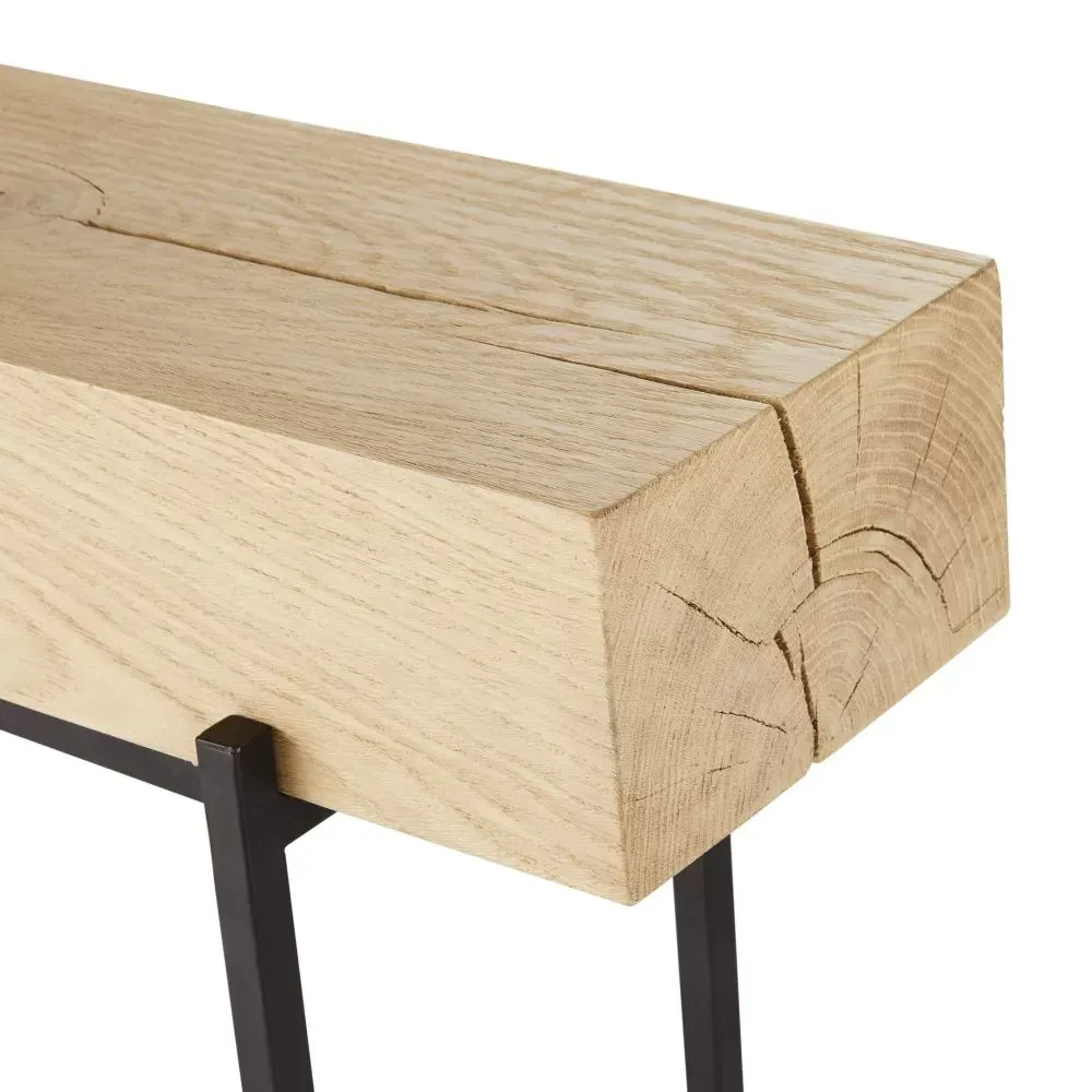 Illustration numéro 3 du produit Console en chêne et métal noir