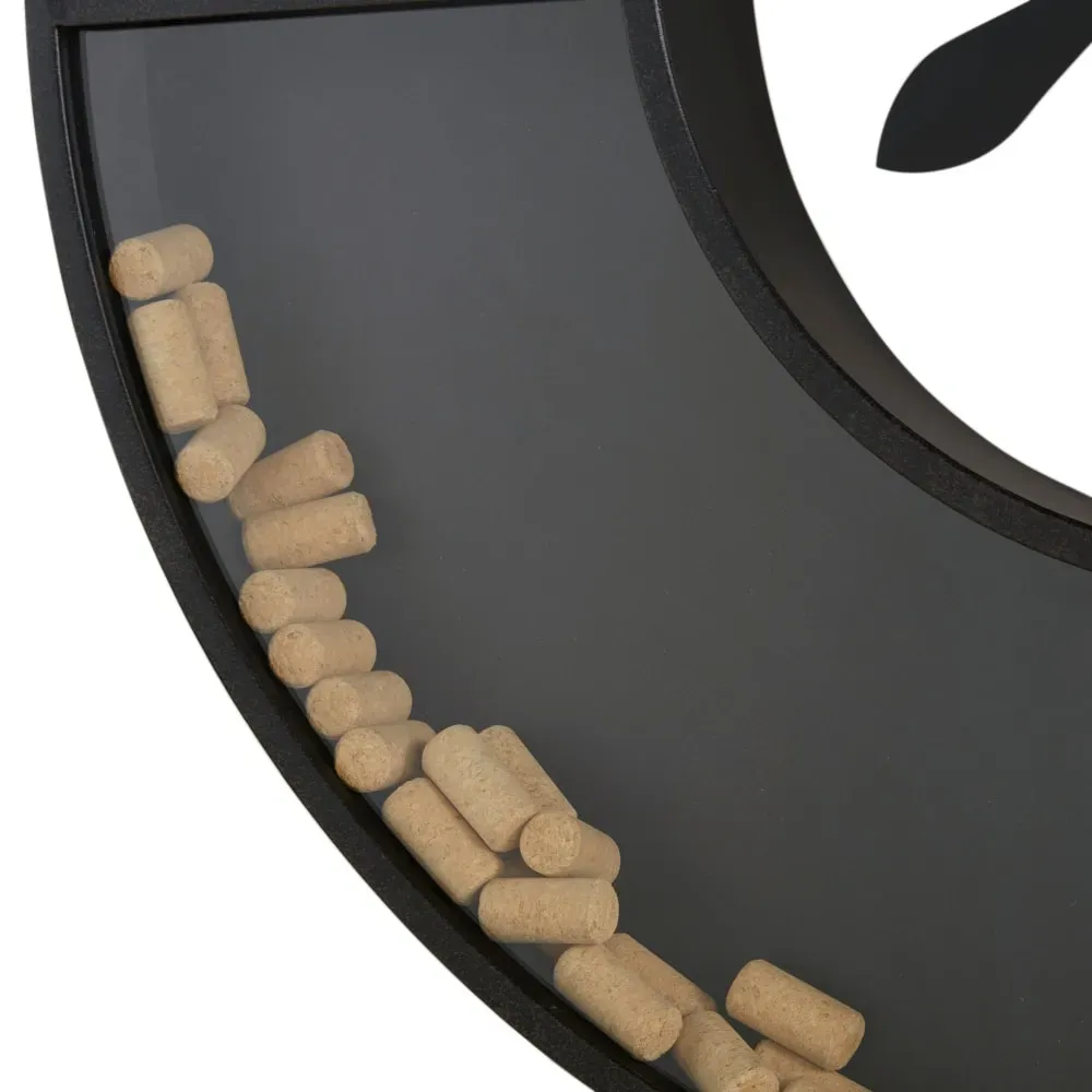 Illustration numéro 3 du produit Horloge murale en verre et métal noir avec bouchon de liège D91