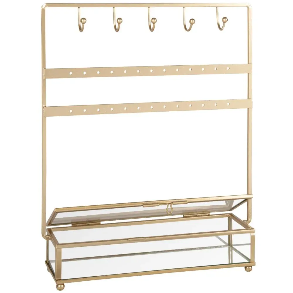 Illustration numéro 3 du produit Porte-bijoux en métal et verre transparent