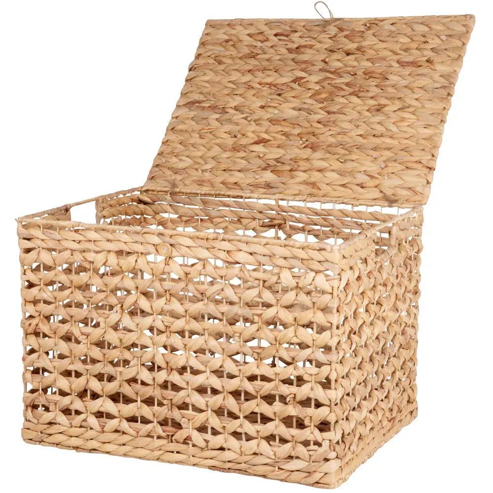 Illustration numéro 3 du produit Malle ajourée tressée en jonc de mer beige