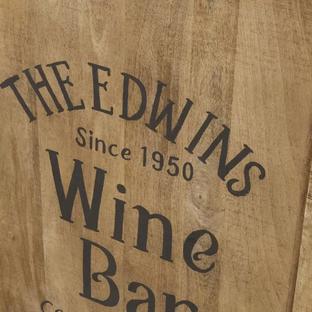 Illustration numéro 3 du produit Bar 1 porte en bois de manguier massif et métal noir