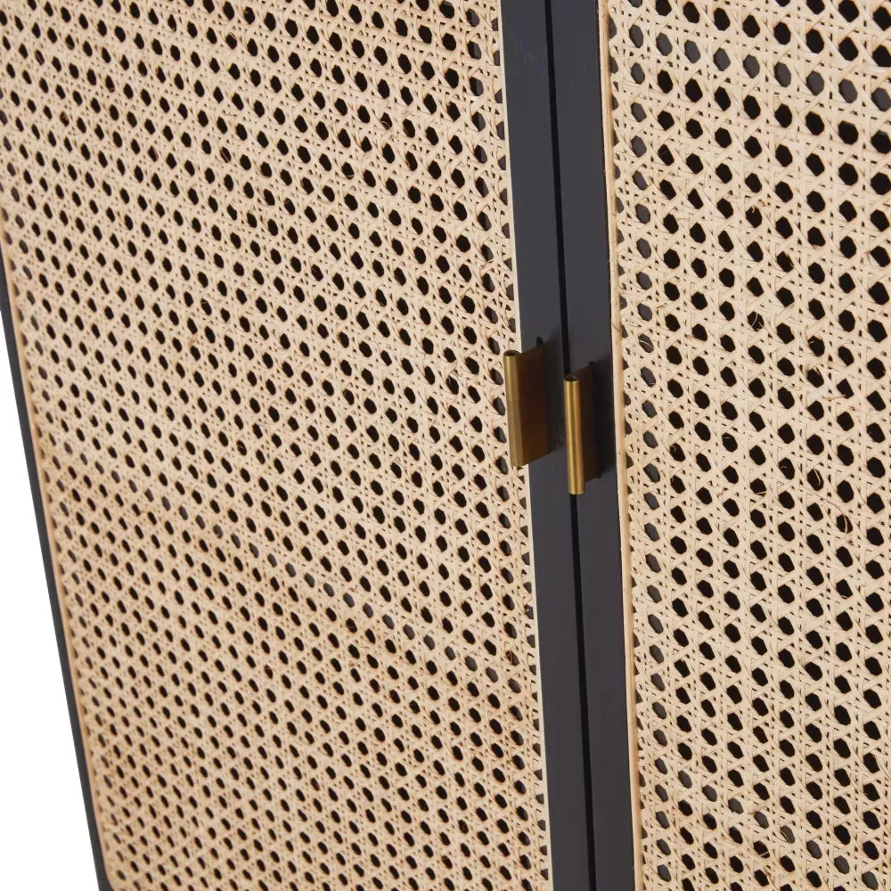 Illustration numéro 3 du produit Buffet 2 portes noir cannage en rotin