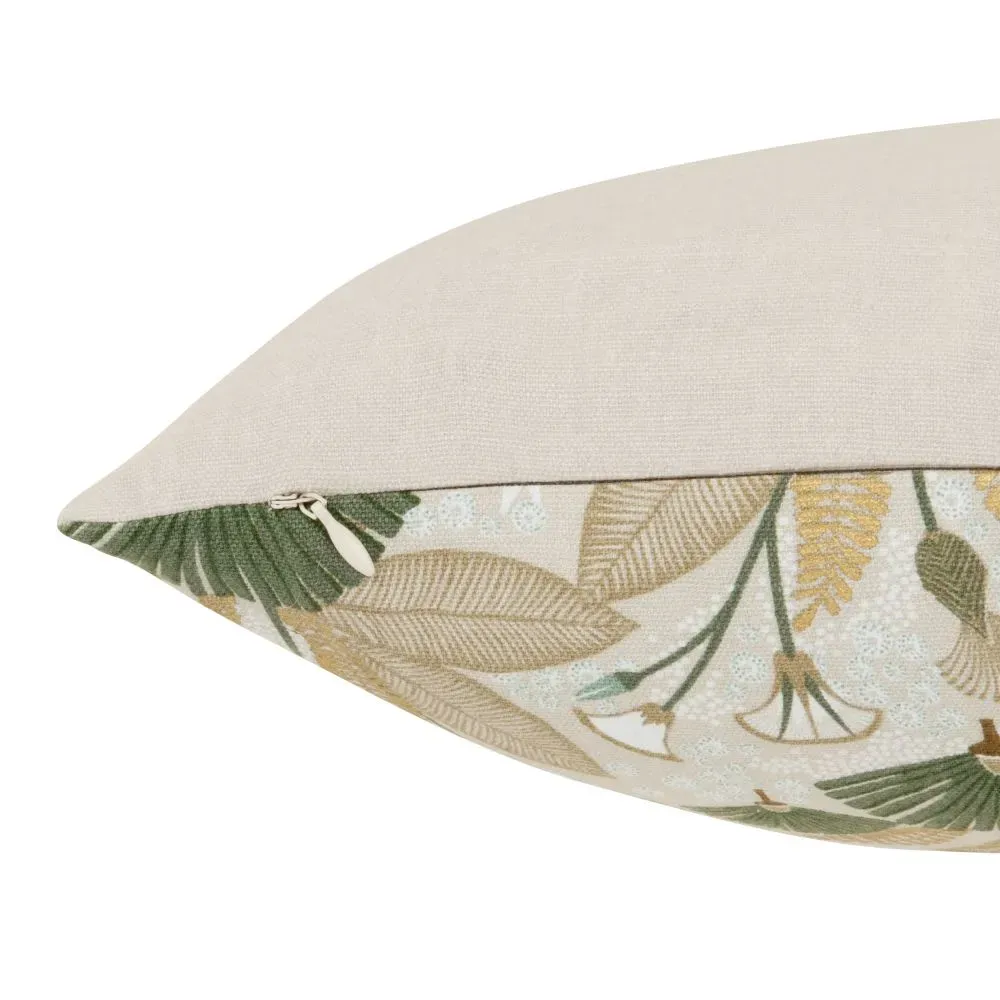 Illustration numéro 3 du produit Housse de coussin en coton biologique motif floral 30x50