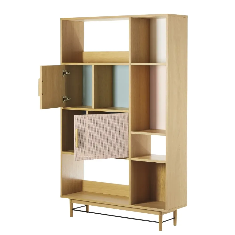 Illustration numéro 3 du produit Bibliothèque 2 portes casiers multicolores L112