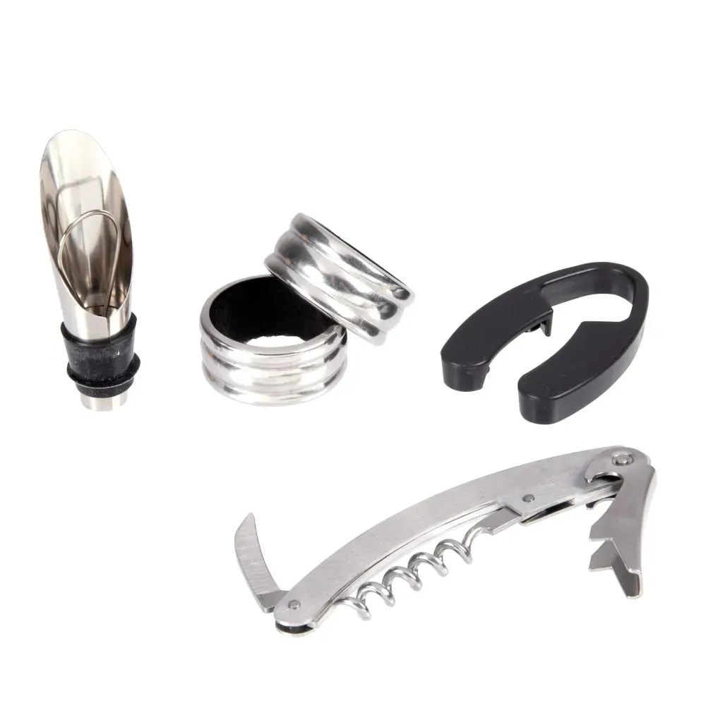 Illustration numéro 3 du produit Coffret dégustation de vin en bambou et acier