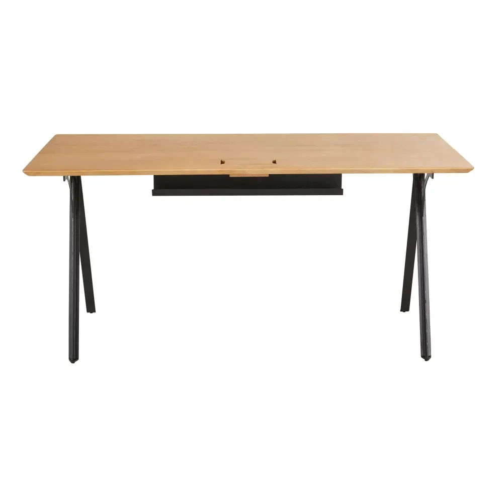 Illustration numéro 3 du produit Bureau professionnel en manguier massif et métal noir