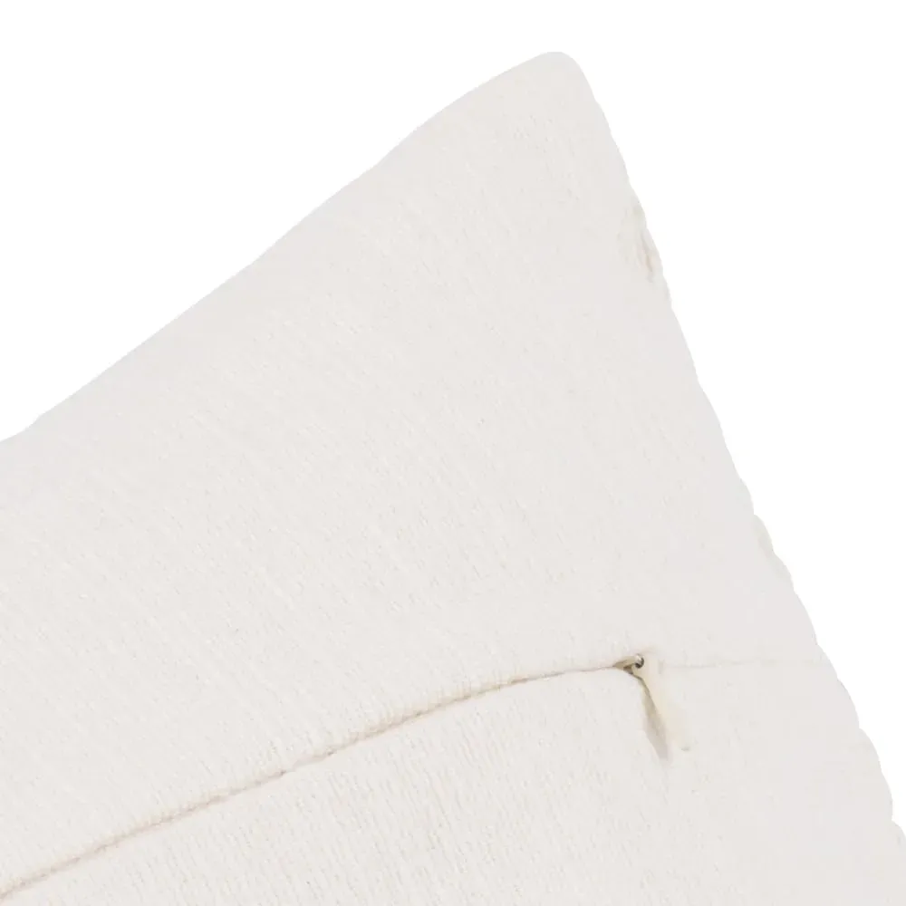 Illustration numéro 3 du produit Coussin en lin et coton mélangés blanc avec galon 60x60