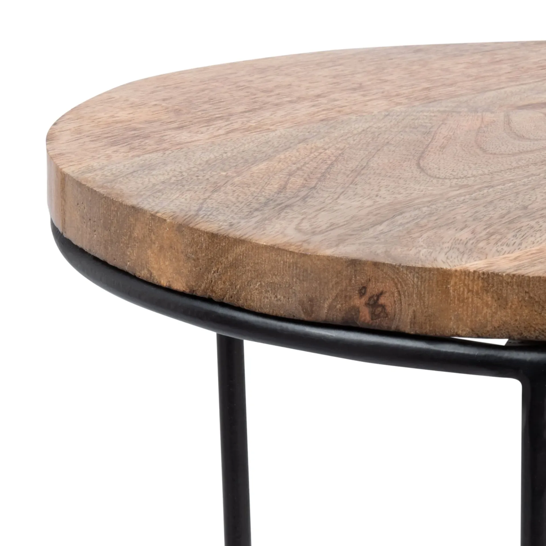 Illustration numéro 3 du produit Bout de canapé métal noir et manguier