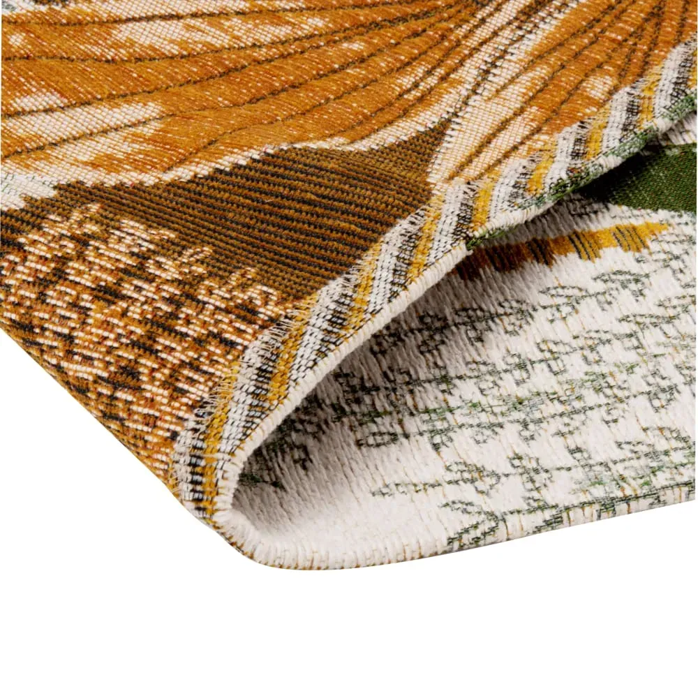 Illustration numéro 3 du produit Tapis tissé jacquard motif oiseaux et végétal multicolore 90x150