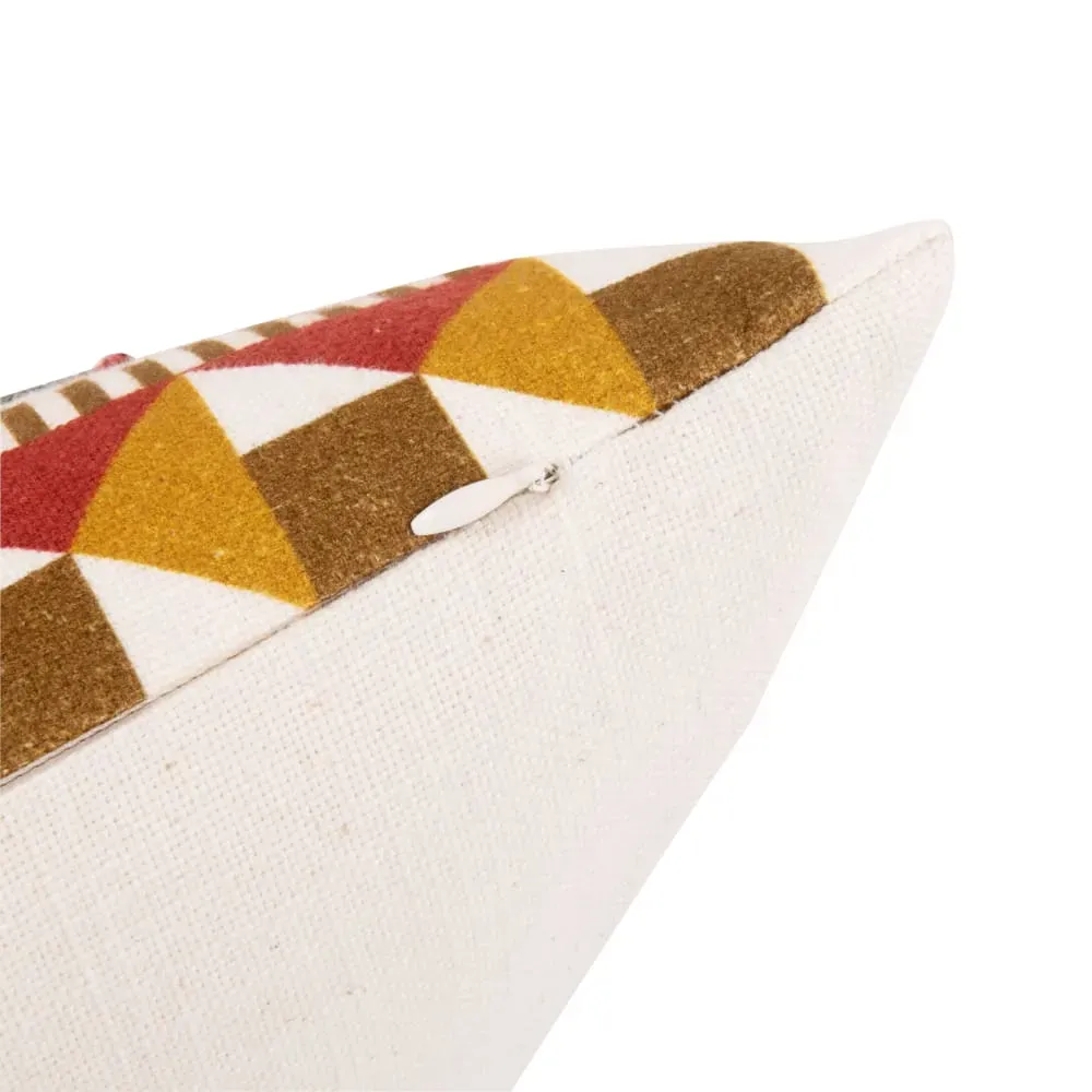 Illustration numéro 3 du produit Housse de coussin en coton motif exotique brodé multicolore 50x30