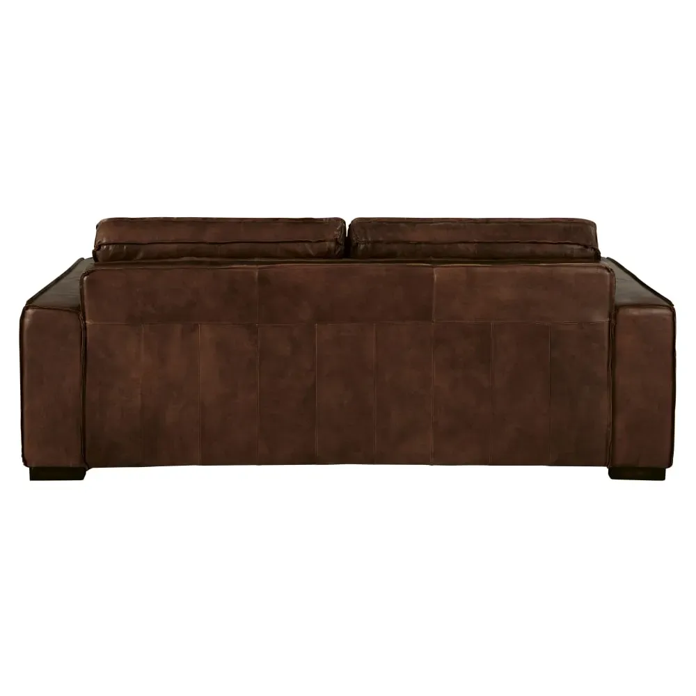 Illustration numéro 3 du produit Canapé convertible 3 places en cuir marron