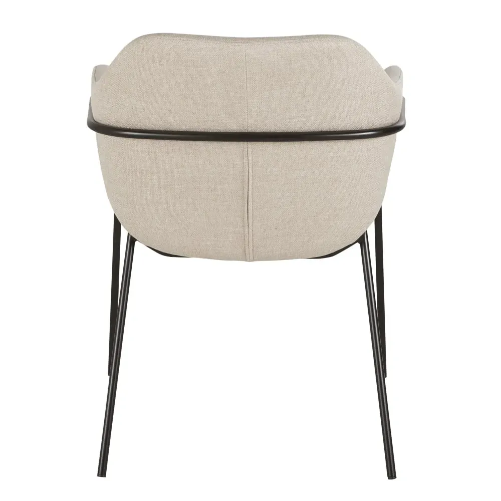 Illustration numéro 3 du produit Chaise beige et acier noir