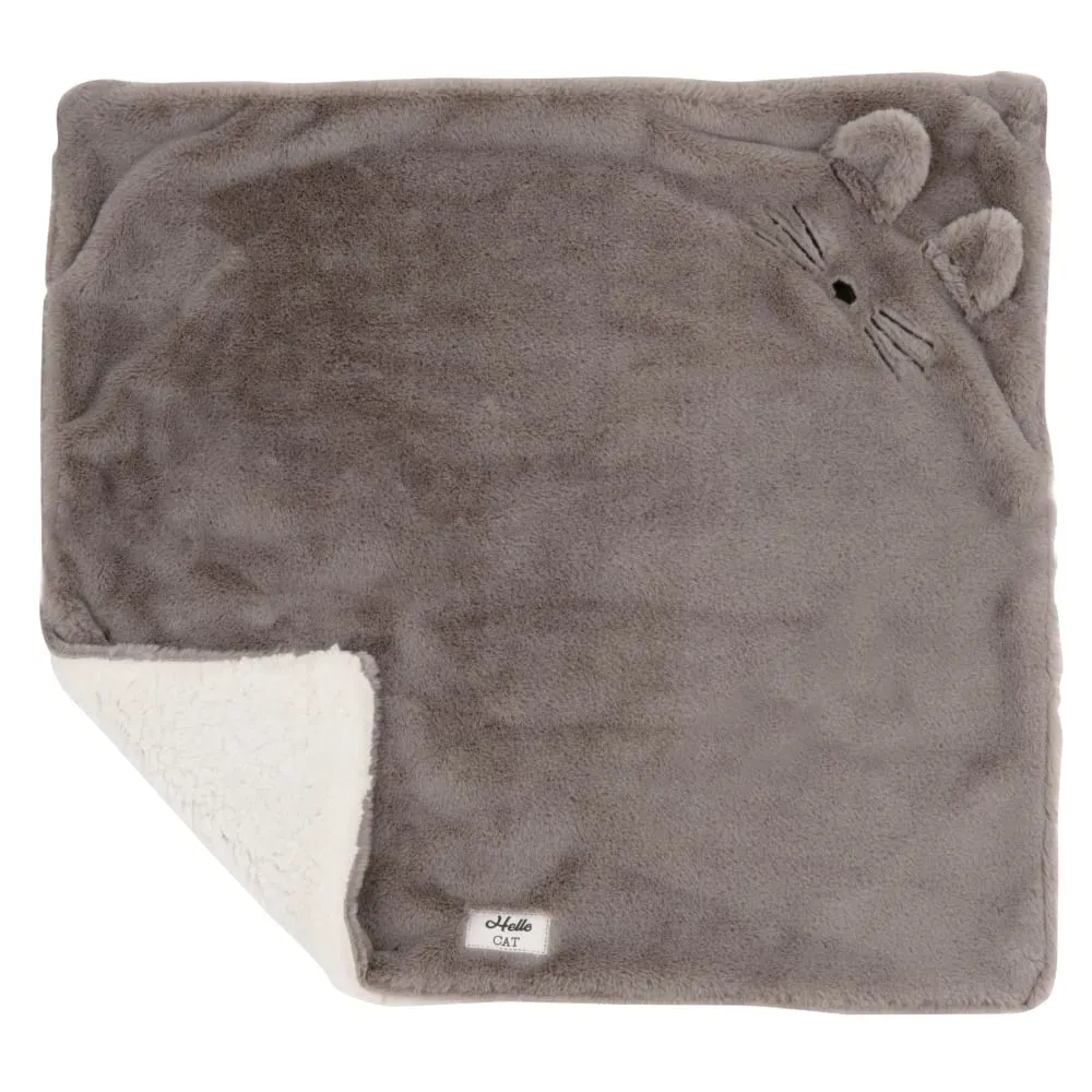 Illustration numéro 3 du produit Plaid chat gris 60x60