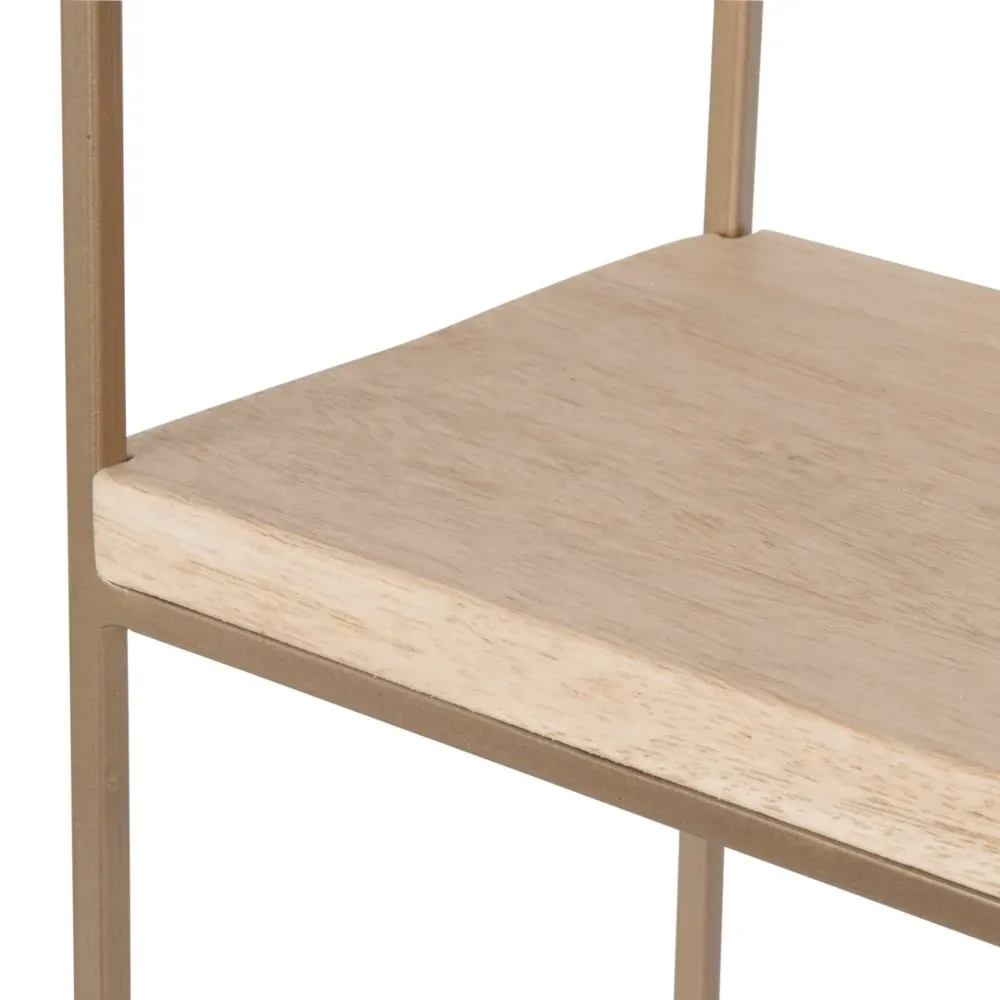 Illustration numéro 3 du produit Etagère en manguier et métal doré