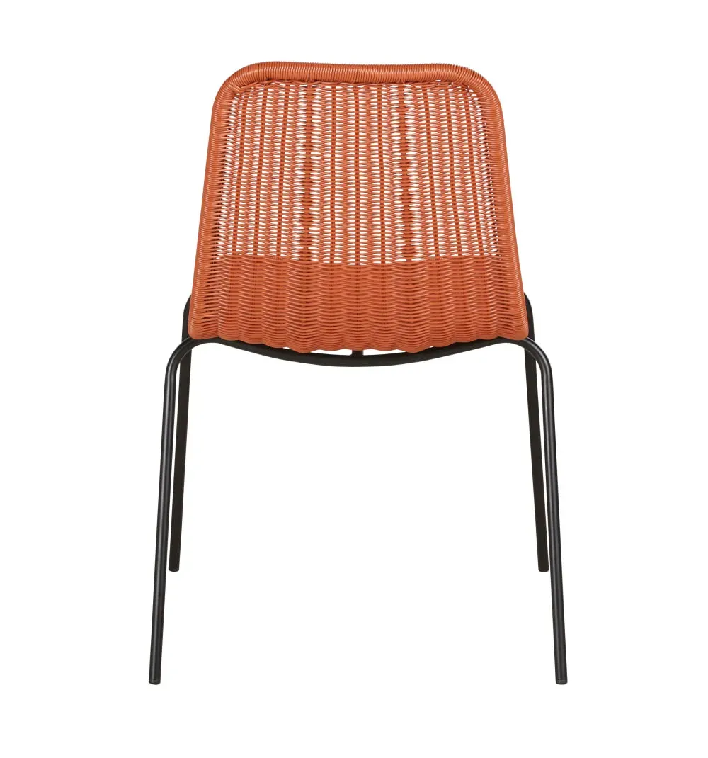 Illustration numéro 3 du produit Chaise de jardin en métal noir et résine recyclée brique