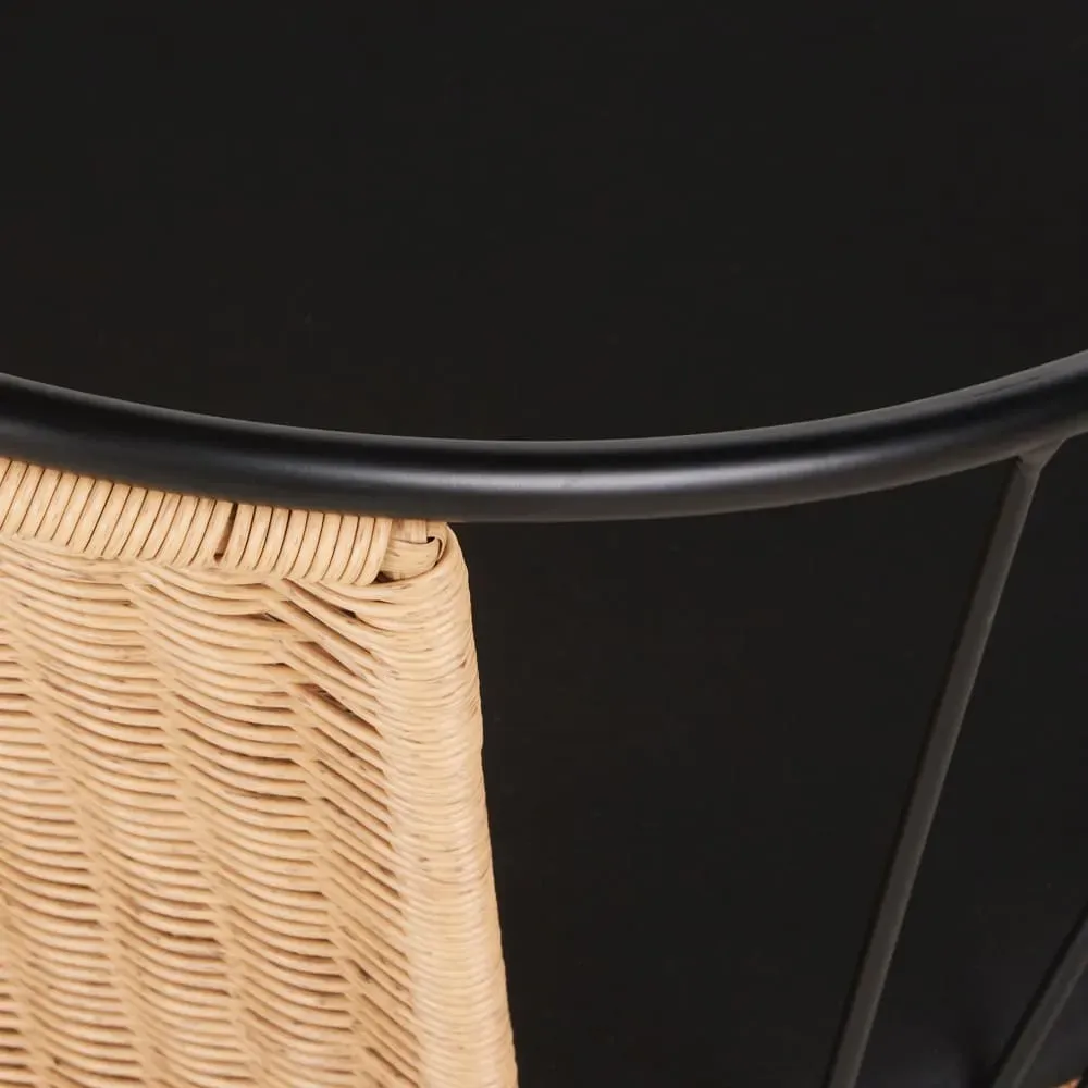 Illustration numéro 3 du produit Fauteuil à dîner de jardin en résine recyclée beige et métal noir